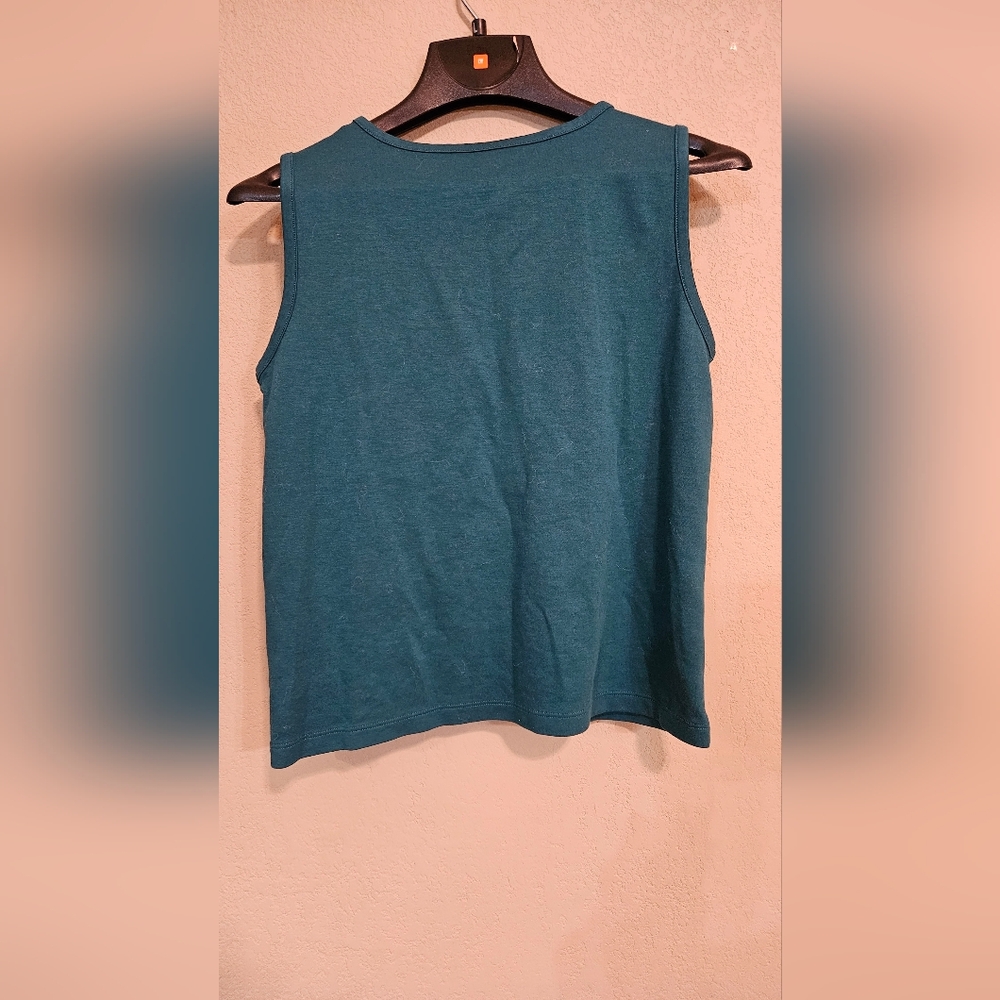 L.L.Bean Teal Tank Top - Picture 2 of 3